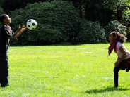 At last!! Playing in the park the way mom and dad did!