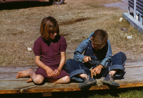 Boy making a model airplane, 1942. Photo by Arthur Rothstein.