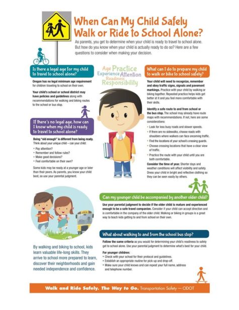 What Age Can My Child Walk To School Alone Look At This Poster From 