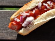 hotdog with onions