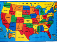 map of usa colorful rug