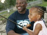 dad and fishing daughter african american no rights