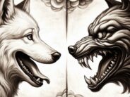 Which Wolf Do You Feed? two wolves dalle